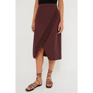 Tuckernuck Townes Midi Skirt Eyelet Lace Crossover Cotton Size 4 NEW